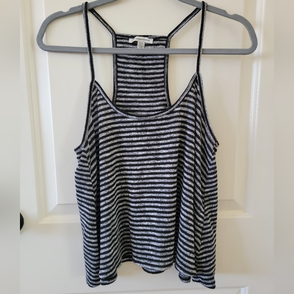 Black and Grey American Eagle Cropped Top